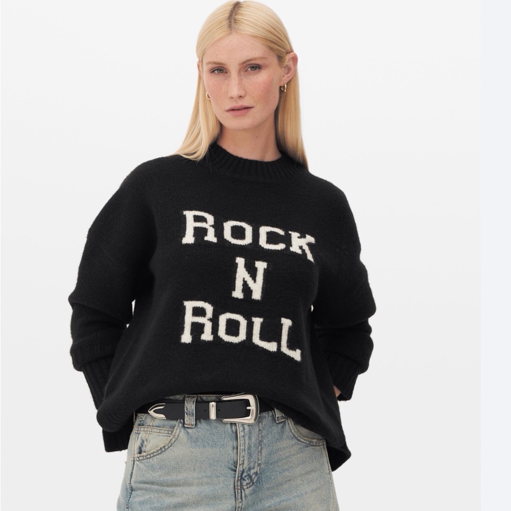 Primark Rock N Roll Wool Blend Oversized Sweater size Small
